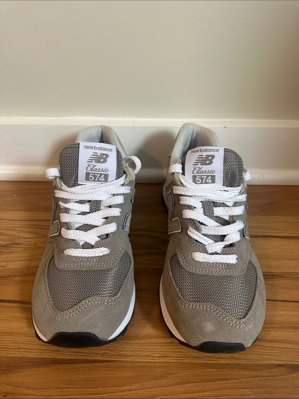 New Balance 574 Classic Sneakers - Gray with White Accents